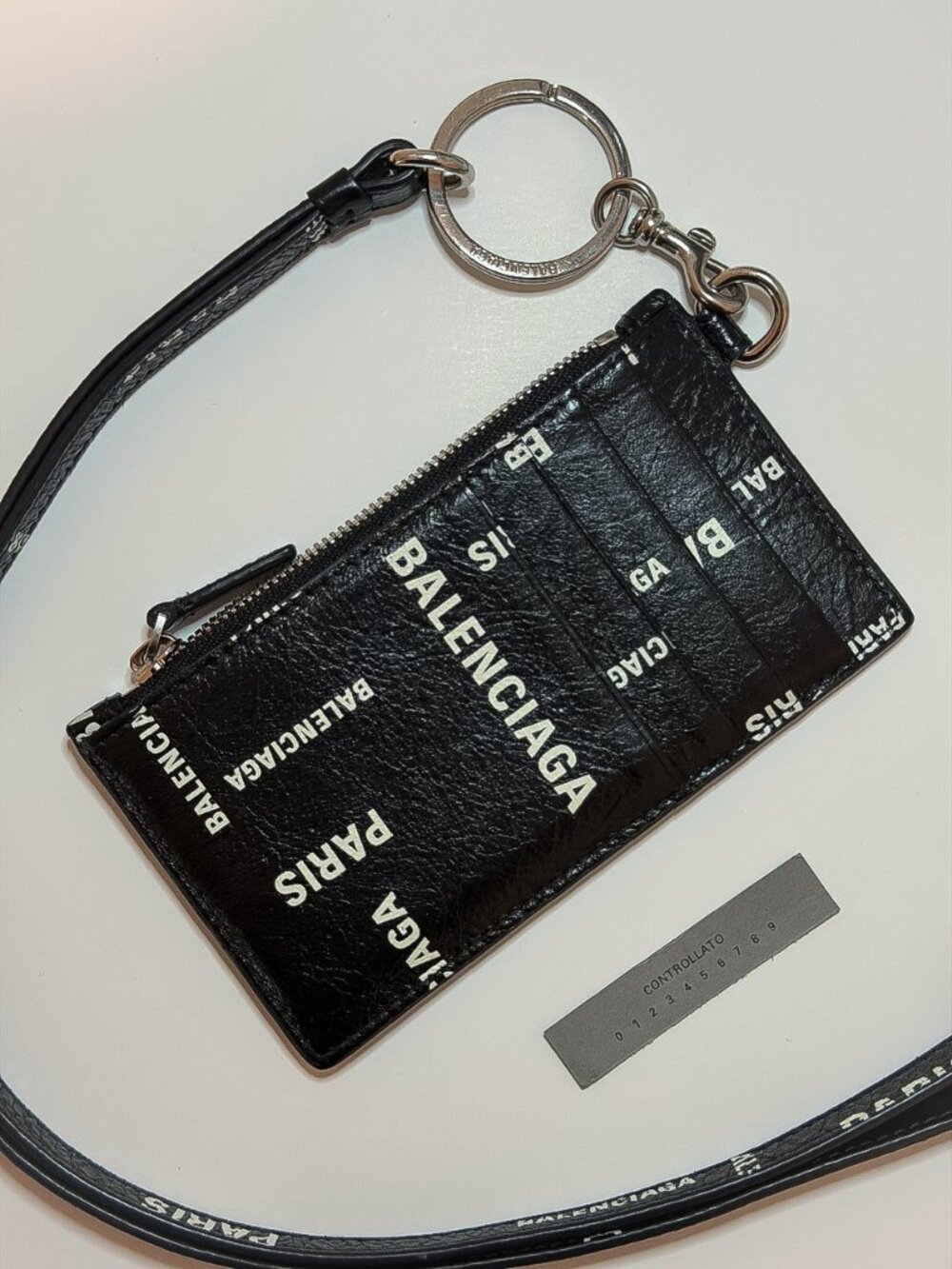 Balenciaga Logo Card Holder w/ Zip Pouch